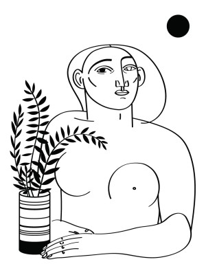femme-au-pot-serigraphie-illustration-nantes-sarah-nyangue-saratoustra