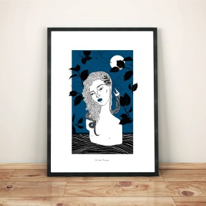 la-lecon-karmique-cadre-serigraphie-serpent-illustration-nantes-sarah-nyangue-saratoustra