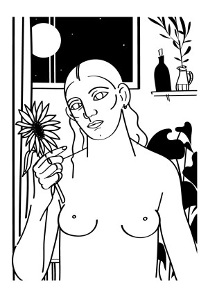 le-tournesol-blanc-serigraphie-illustration-nantes-sarah-nyangue-saratoustra